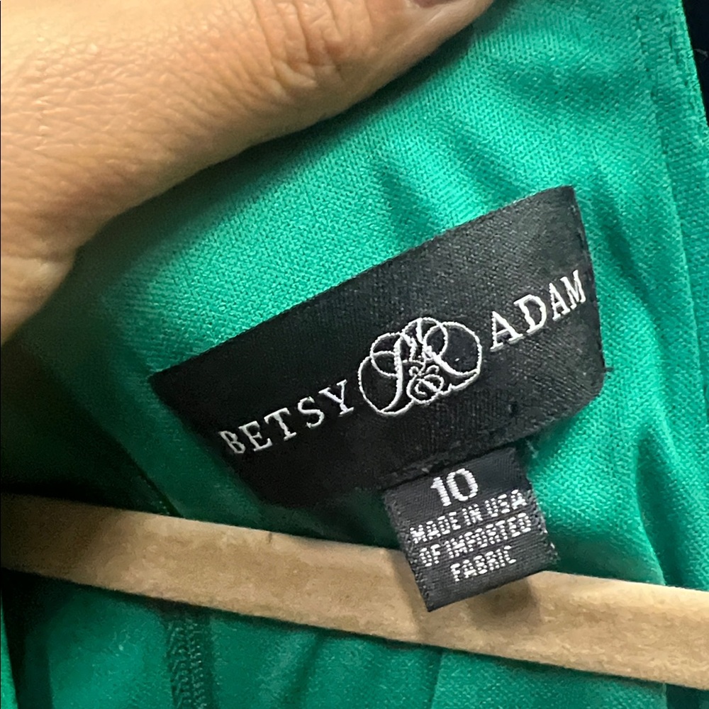 Adam Emerald Green High-Neck Ruffle High-Low Dress - Picture 5 of 6